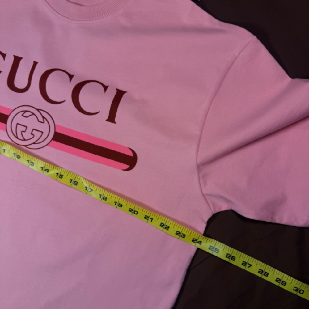 MEN'S GUCCI PINK COTTON JERSEY T-SHIRT SIZE XLARGE REGULAR FIT EXCELLENT - Picture 5 of 6
